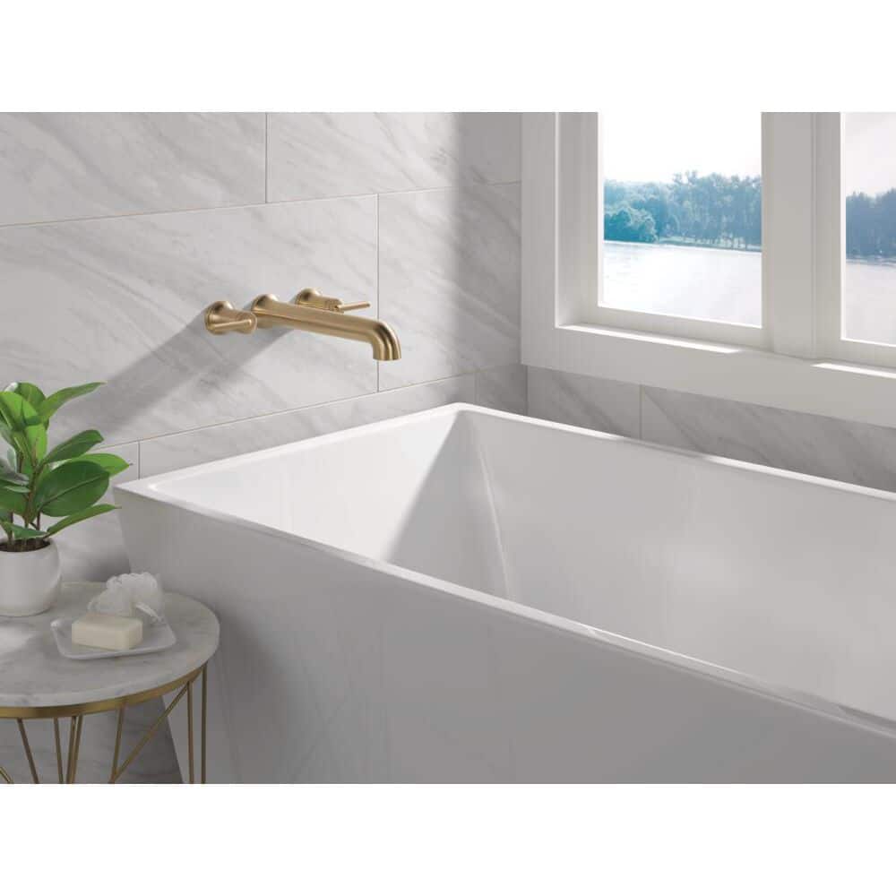 Contemporary Wall-Mounted Champagne Bronze Faucet