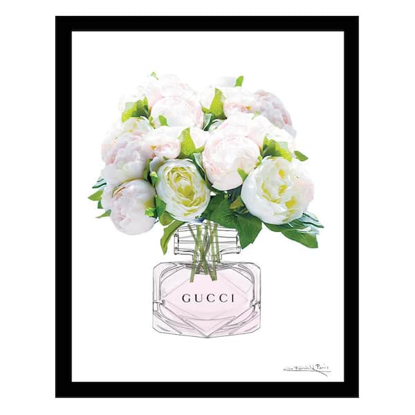 VENICE BEACH Collections Fashion Designer Flowers in a Bottle by Fairchild Paris 1 Piece Framed Graphic Print Abstract 18 in. x 14 in.