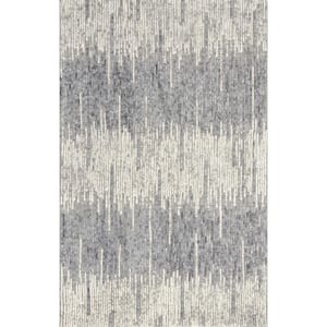 Harlan Abstract Lines Wool Area Rug Gray 6' ft. x 9' ft. Area Rug