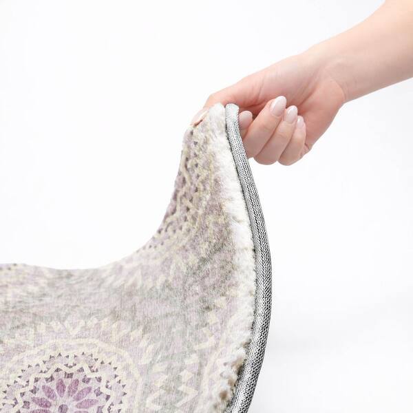 Dream Shag Premium Machine Washable Abstract ADS619 Lilac 10 ft. x 14 ft. Area Rug