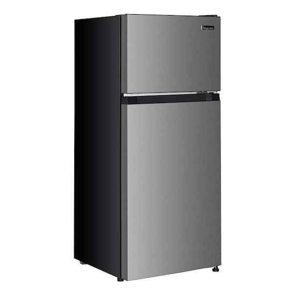 18.5 in. W, 4.5 cu. ft. 2-Door Mini Refrigerator, with Freezer in Platinum  Steel