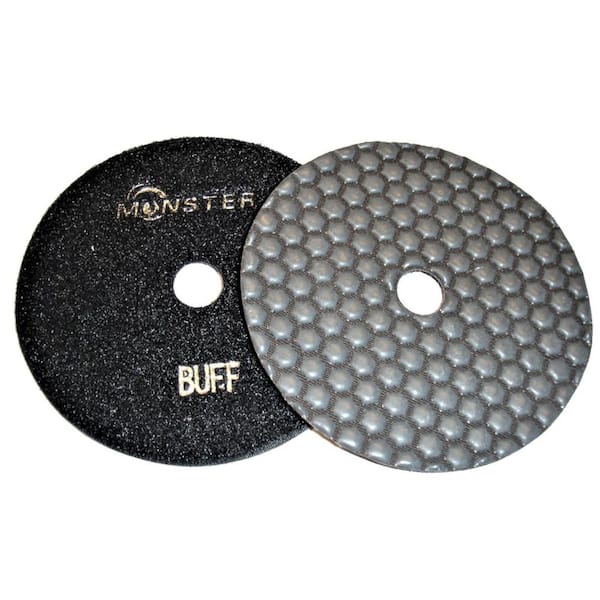 5" Dry Diamond Polishing Pads Set of 8 PCS With Black Buff for Granite/Concrete 