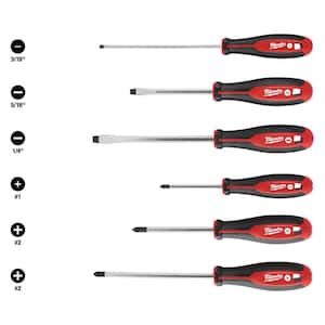 Phillips/Slotted Hex Drive Screwdriver Set with Tri-Lobe Handle (6-Piece)
