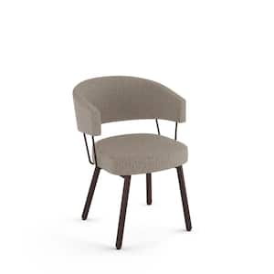 Corey Beige and Brown Woven Polyester/Brown Metal Dining Chair