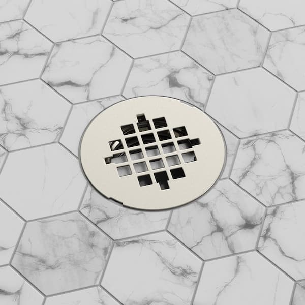 Infinity 2 in. Round Shower Drain, Brushed Nickel