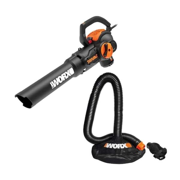 Worx WG524 12 Amp TRIVAC 3-in-1 Electric Leaf Blower/Mulcher/Vac with Leaf Collection System