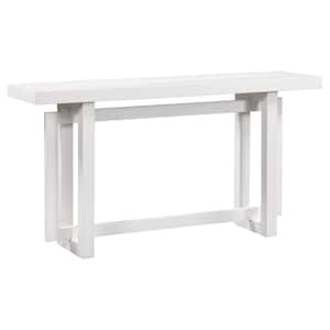 59.10 in. Contemporary White Rectangle Wood Console Table for Entryway, Hallway, Living Room