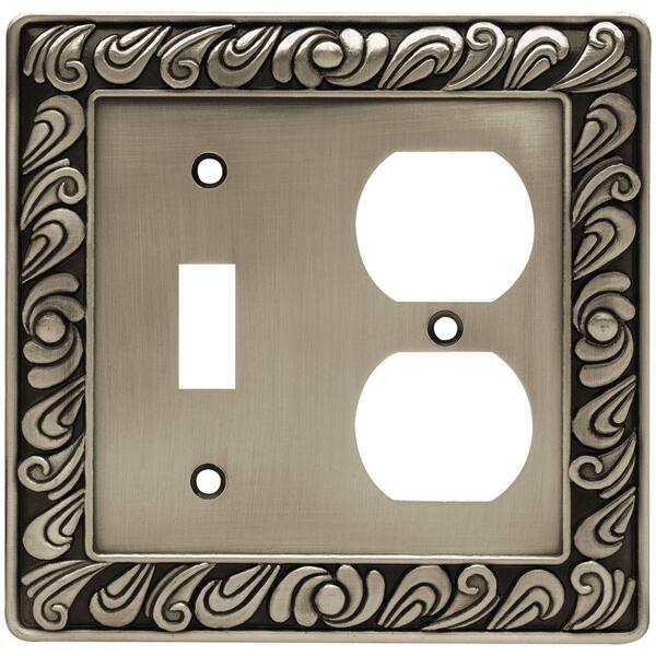 Liberty Pewter 2-Gang 1-Toggle/1-Duplex Wall Plate (1-Pack)