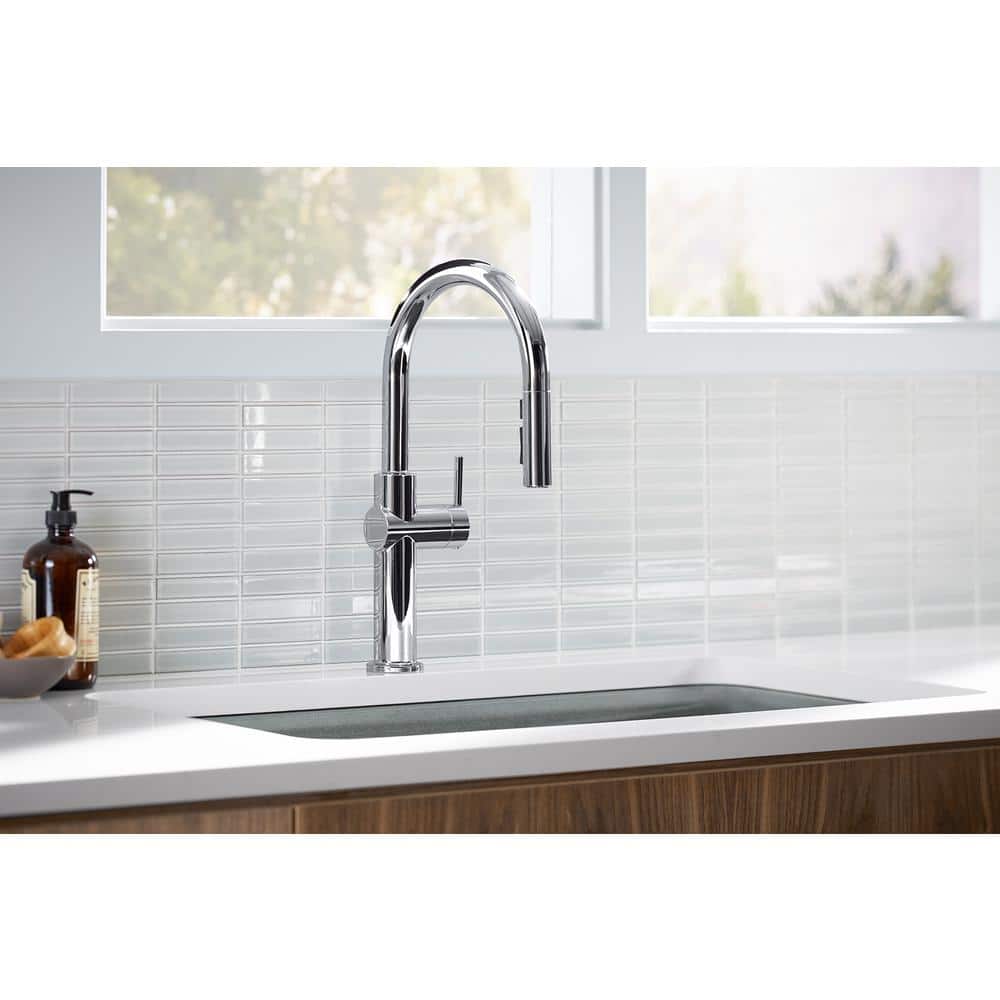 Polished Chrome Touchless Pull-Down Kitchen Faucet with Sprayhead