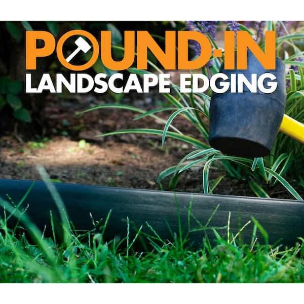 Expert Gardener 2-inch Tall Wall No-Dig Landscape Edging, 30-ft., Plastic,  Black