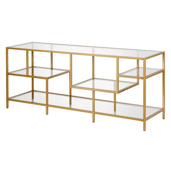 Meyer&Cross Deveraux 58 in. Brass Finish TV Stand Fits TV's up to 65 in.