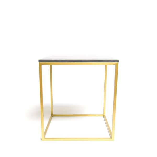 Best Home Fashion Marble Black Square Accent Table