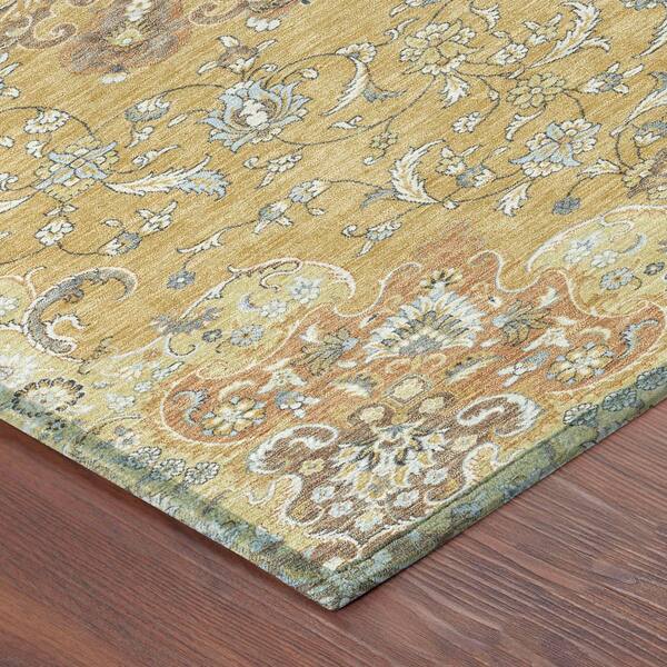 Chantille Machine Washable Indoor/Outdoor Abstract ACN2489 Gold 3 ft. x 4 ft. Area Rug