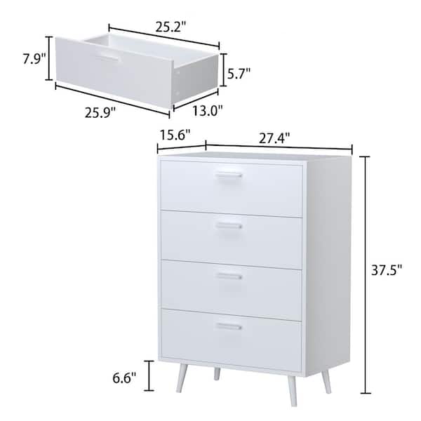 Drawer Accent Storage Cabinet Organizer, White Dresser With Black Metal Legs