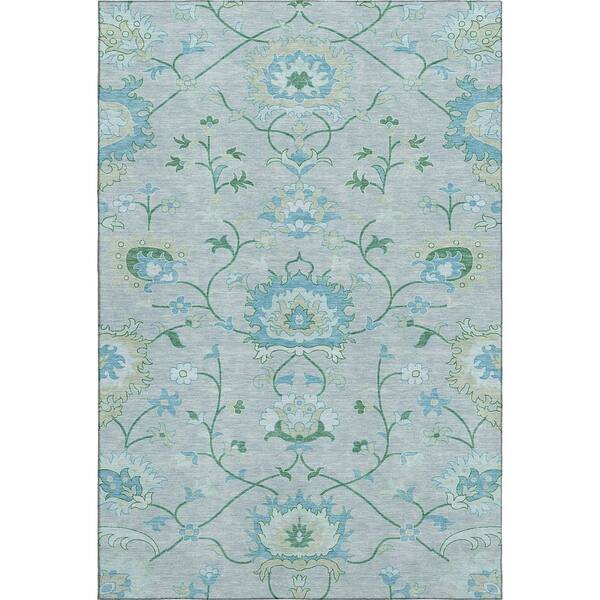 Mayfield Premium Machine Washable Abstract AMF2291 Mint 10 ft. x 14 ft. Area Rug