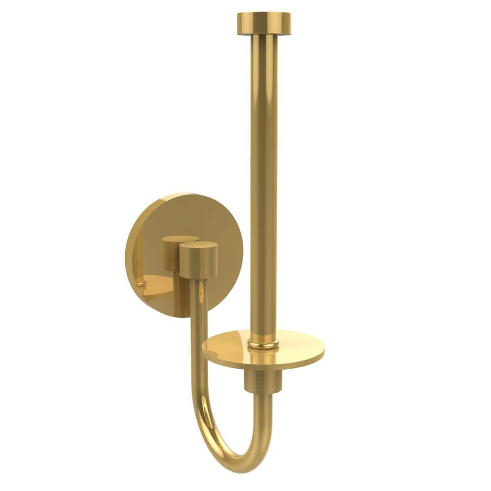 Allied Brass Skyline Collection Upright Single Post Toilet Paper Holder in Polished Brass