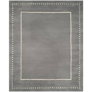 Bella Silver/Ivory 10 ft. x 14 ft. Dotted Border Area Rug