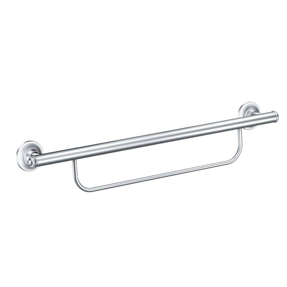UPC 034584020857 product image for Home Care 24 in. x 1 in. Screw Grab Bar with Integrated Towel Bar in Chrome | upcitemdb.com