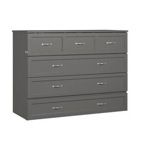 Deerfield Murphy Bed Chest Full Atlantic Gray with Charger