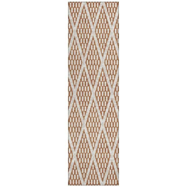Chantille Machine Washable Indoor/Outdoor Abstract ACN3043 Rust 2 ft. x 7 ft. Runner Rug