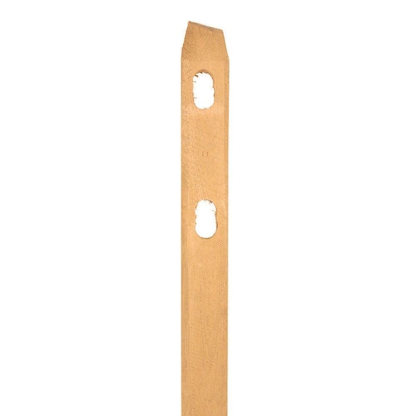 Unbranded 5 in. x 5 in. x 6 ft. 2-Hole Red Cedar Southern Pine Corner Fence Line Wood Post