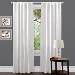 White Solid 54 in. W x 84 in. L Rod Pocket Room Darkening Curtain (1-Panel)