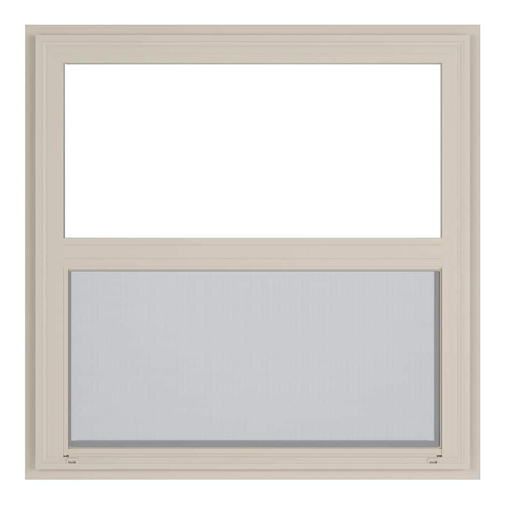 Window Display Beige Ply Gem 35.5 in. x 35.5 in. 500 Series Beige Vinyl Single Hung Window ...
