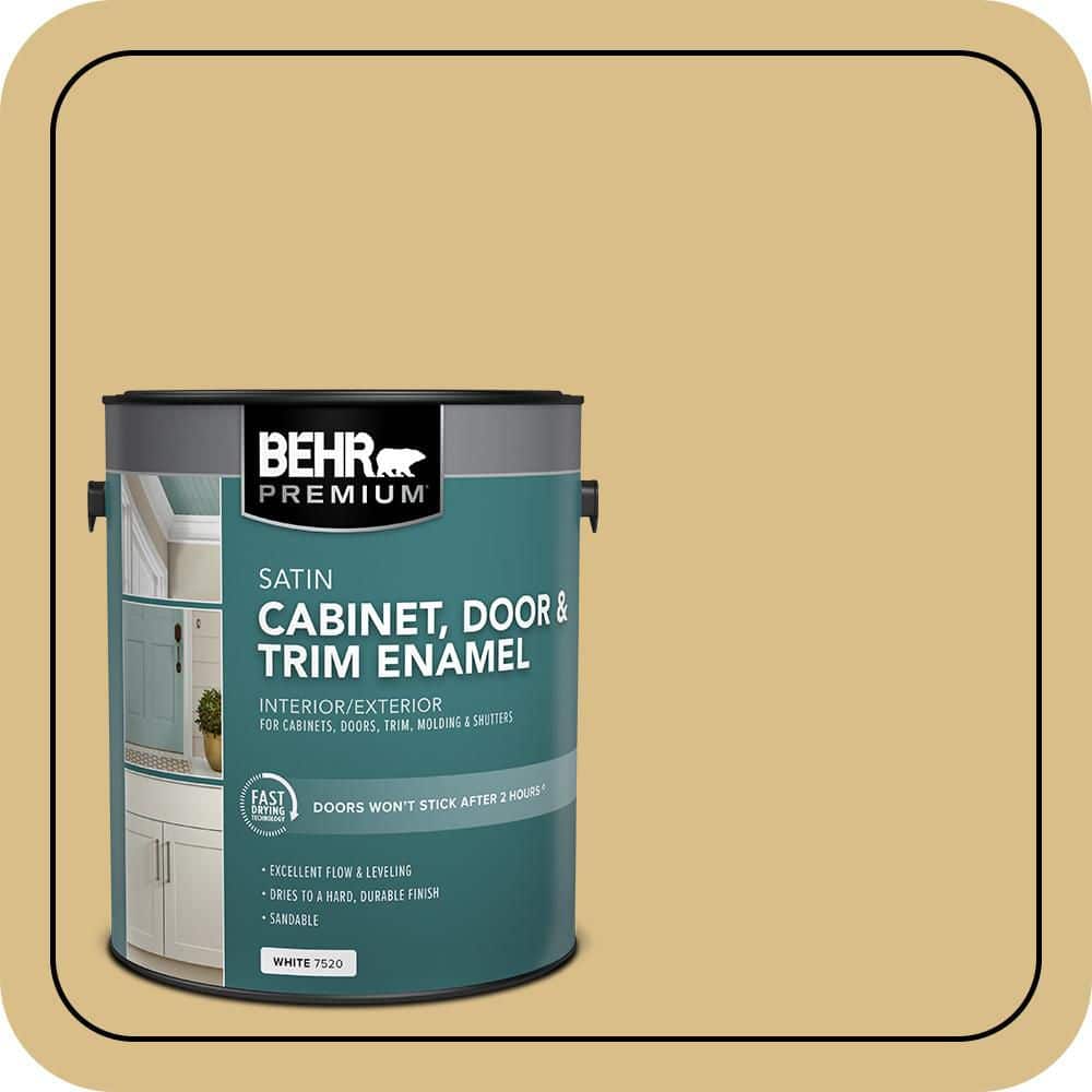 BEHR PREMIUM 1 gal. #MQ2-18 Honey Tea Satin Enamel Interior