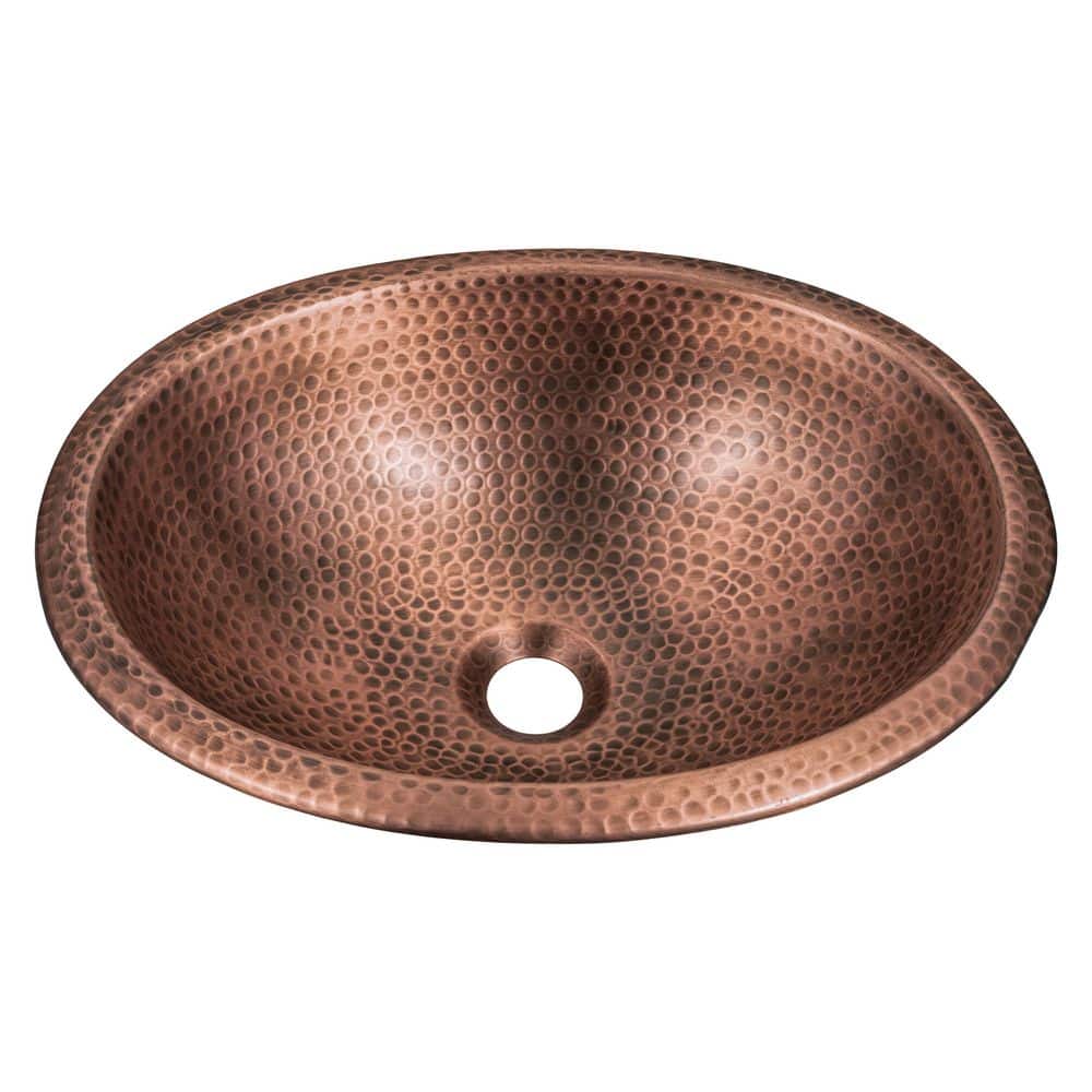 17 in. Hand Hammered Oval Drop-In Bathroom Sink in Pure Copper price history on PriceWatchPro