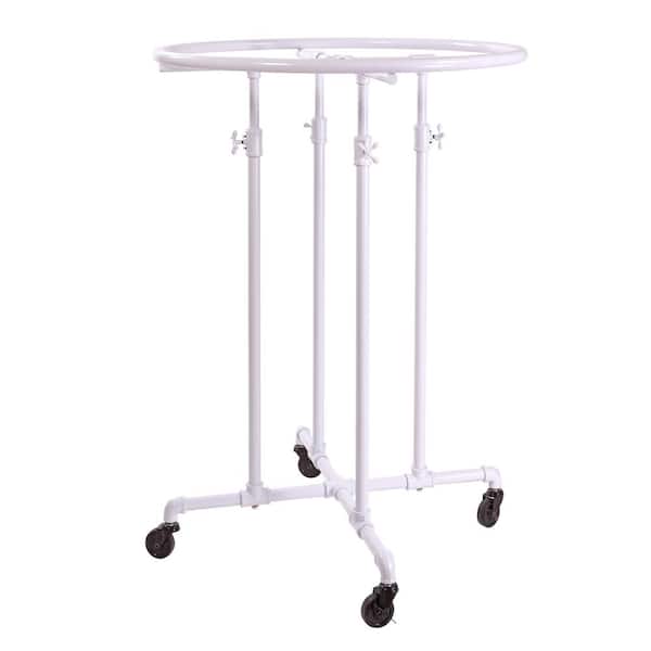 Econoco Pipeline Adjustable Gloss White Metal 36 in. W x 67 in. H  Rolling Round Rack