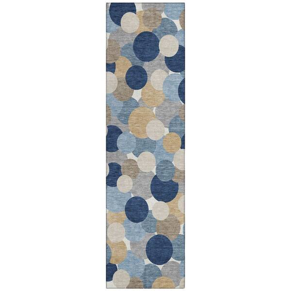 Chantille Machine Washable Indoor/Outdoor Abstract ACN2450 Blue 2 ft. x 7 ft. Runner Rug