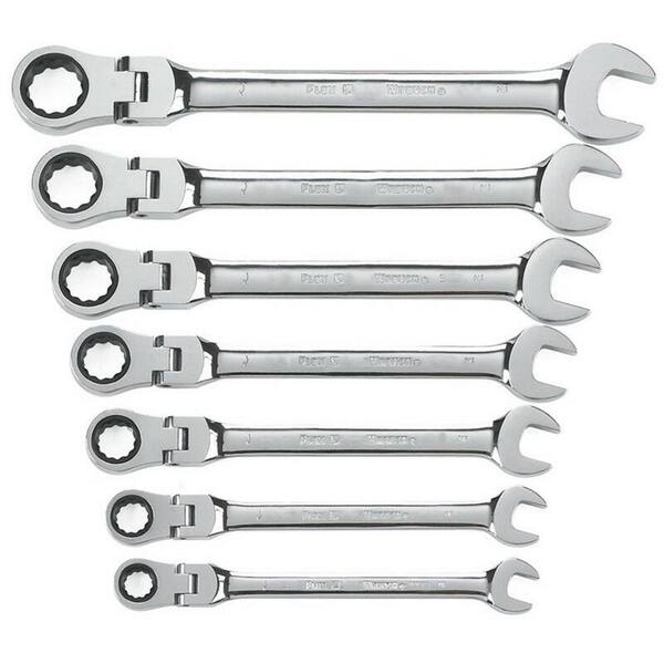 ELITE Flex-Head MM Combination Ratcheting Wrench Set (7-Piece)