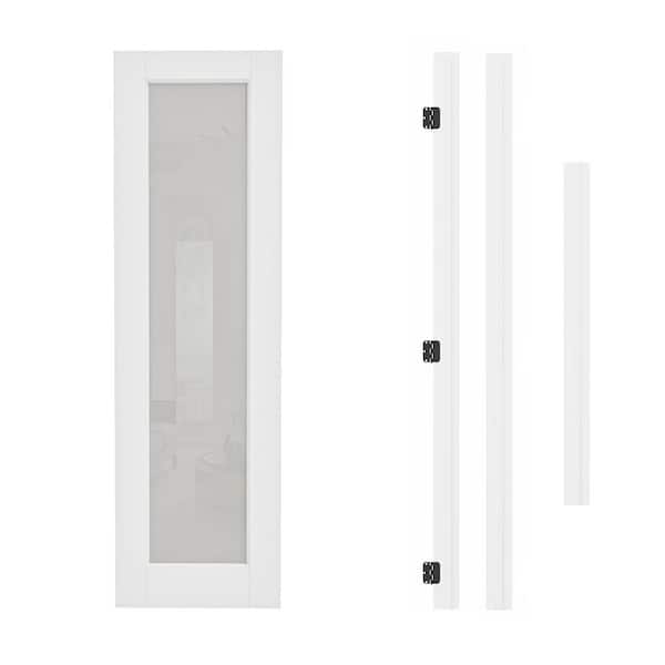 24 in. x 80 in. 1-Lite Frosted Glass Left-Handed White Solid Core Assembly Required Single Interior Door
