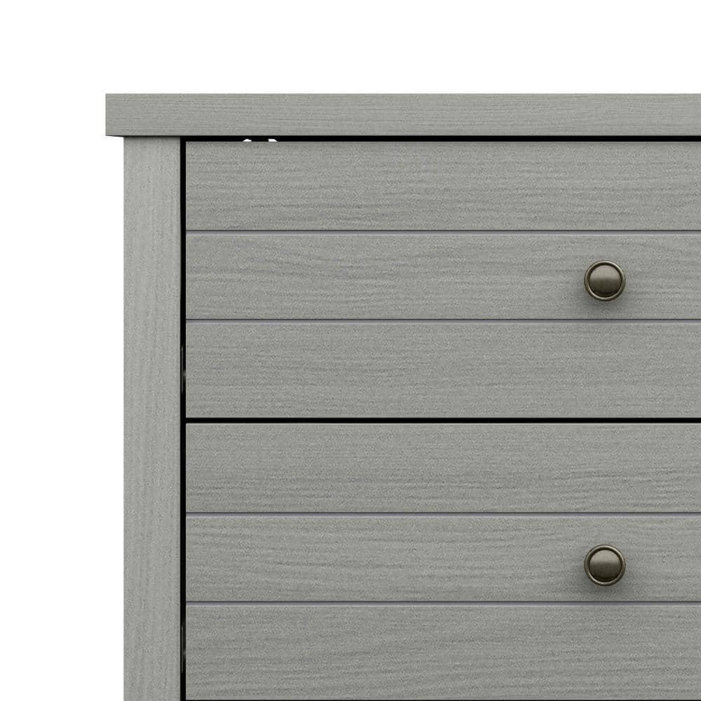 Rustic Gray Coastal Farmhouse 6-Drawer Wood Dresser