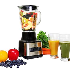 6-Speed Countertop Blender, 6 Cup (1.5L) Glass Jar, 2 Pulse Options, 500W Black Silver