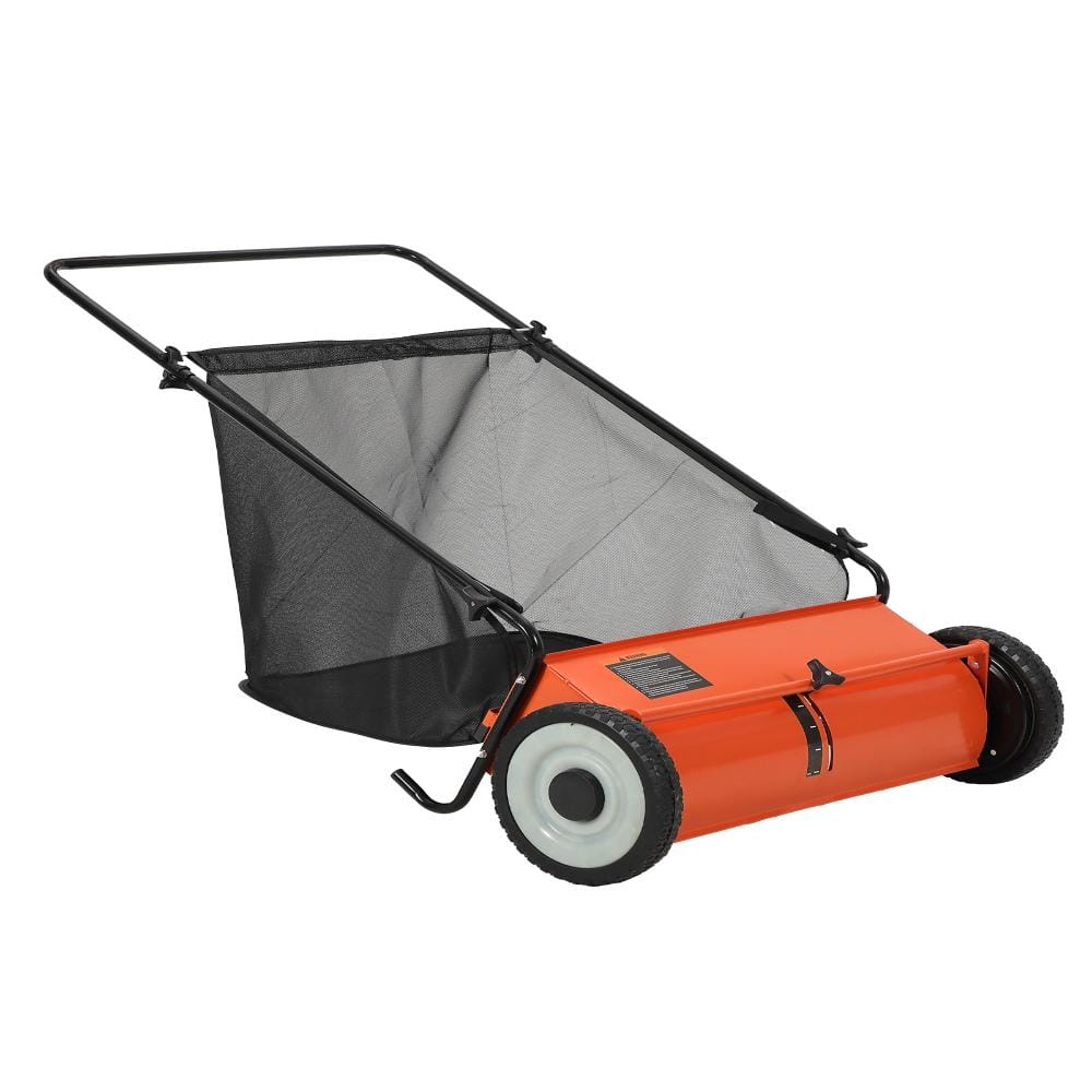 26-Inch Push Lawn Sweeper – 7 Cu.Ft Large Collection Bag, 4 Reinforced Spinning Brushes, Adjustable Height price history on PriceWatchPro
