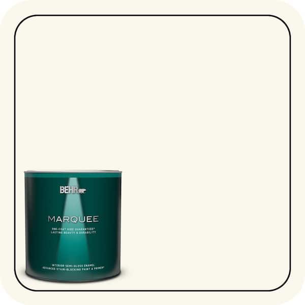 BEHR MARQUEE 1 qt. #YL-W10 Night Blooming Jasmine Semi-Gloss Enamel Interior Paint & Primer