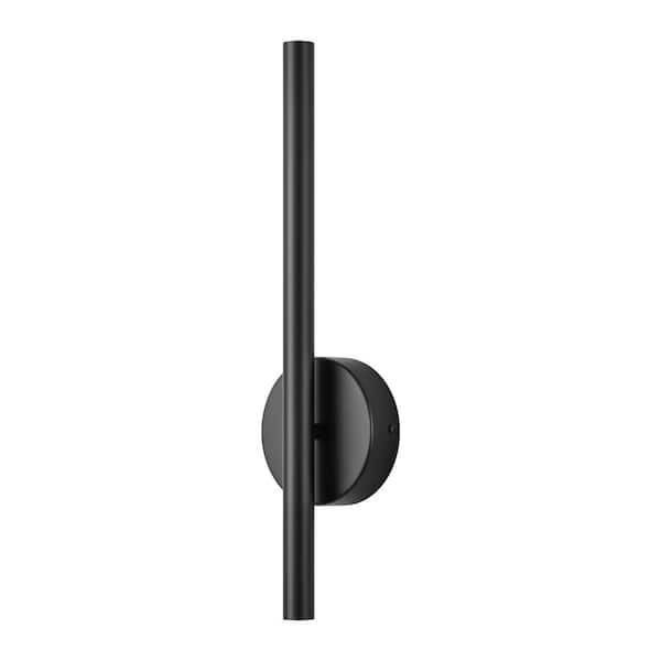 RRTYO Breshay 17.7 in. 1-Light Black Modern Linear Integrated LED 3000K Warm Light Wall Sconce with Light Bar