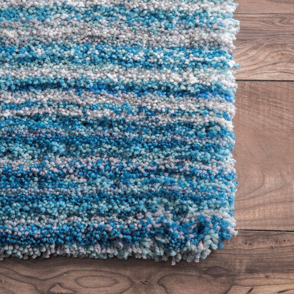 Sky Blue Handmade Tufted Shag Area Rug 4' x 6'