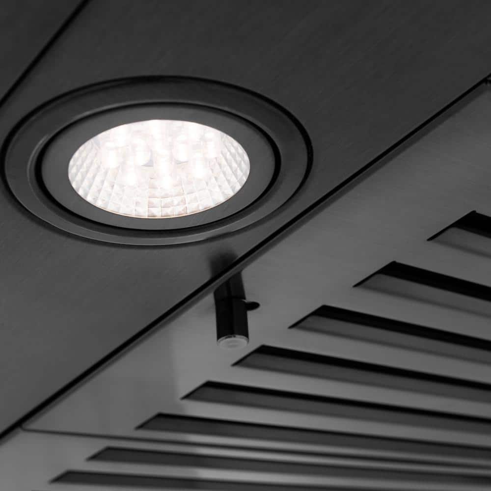 42-Inch Black Stainless Steel Convertible Wall Mounted Range Hood
