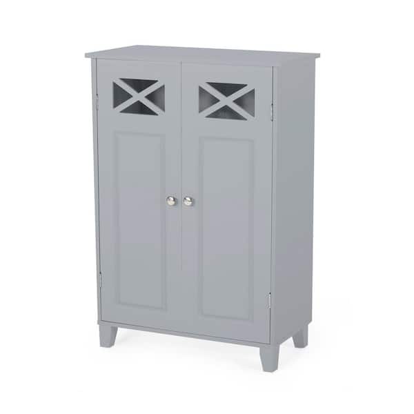 Tatahance 23.7 in. W x 12.5 in. D x 34.7 in. H Gray MDF Bathroom Storage Linen Cabinet