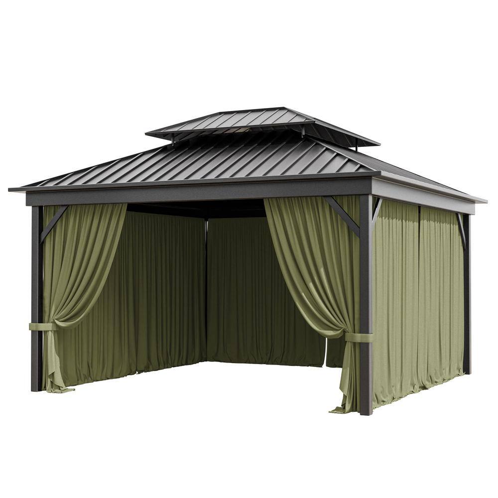 12 ft. x 12 ft. Universal Outdoor Privacy Curtains, Gazebo Replacement with Zipper Light Green (4-Side Curtain Only) price history on PriceWatchPro
