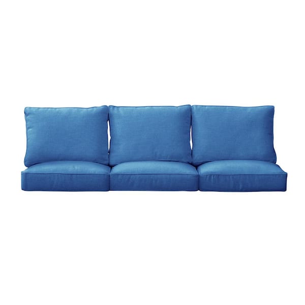 SORRA HOME 27 x 23 x 5 (6-Piece) Deep Seating Outdoor Couch Cushion in ETC Lapis