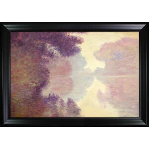 Misty Morning on Seine (Pink), 1897 by Claude Monet Black Matte Framed Abstract Oil Painting Art Print 29 in. x 41 in.