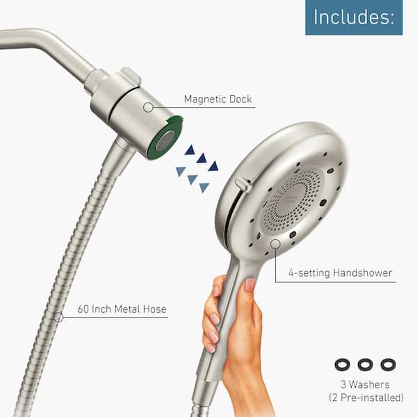 MOEN Quattro 4-Spray Patterns 6.5 in. Single Wall Mount Handheld