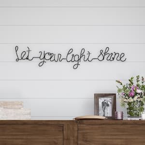 "Let Your Light Shine" Metal Cutout Sign