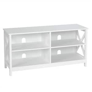 47 in. White TV Stand Fits TV's up to 55 in. with Open Shelves