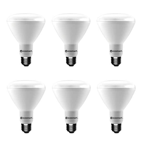 EcoSmart 65-Watt Equivalent BR30 Dimmable Energy Star LED Light Bulb Soft White (6-Pack)