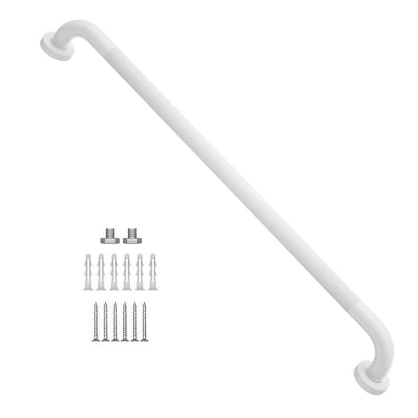 Numhew 32 in. Anti Slip Shower Grab Bar in White, Knurled Bathroom Grab Bar, Safety Hand Rail Support for Elderly