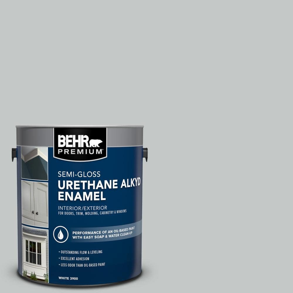 BEHR PREMIUM 1 gal. N4502 Zero Gravity Urethane Alkyd SemiGloss Enamel Interior/Exterior
